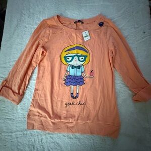 GAP Kids Orange Long Sleeve Tee with Character Print